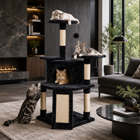 Arbre à chat multi-niveaux en peluche avec panneau à gratter et double perchoir – Vente en gros