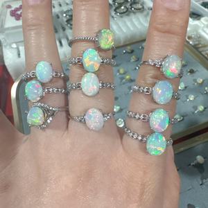 وصل حديثًا من الفضة الإسترلينية ، خاتم إصبع قابل للتعديل ، أحجار كريمة خام بيضاوية لتزيين المجوهرات - Product Image 4