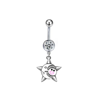 Gaby neue 316L chirurgische Stahl Bauchnabel Ringe Herz Rose Nabel Ringe Silber baumeln Auge Piercing Schmuck