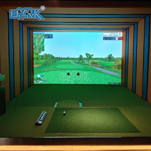หน้าจอการฉายกีฬาในร่ม3D กอล์ฟจำลองโปรเจคเตอร์สำหรับการแข่งขันเกมกอล์ฟ