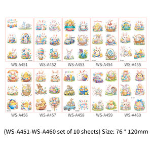 Novedad, Tatuajes Temporales de Pascua, Lindos Dibujos Animados con Patrón de Huevo, Papel Sexy para Cara y Cuerpo para Fiestas Infantiles - Product Image 6