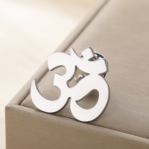 Simbolo sanscrito Om <span class=keywords><strong>Aum</strong></span> Ohm spilla Yoga gioielli indù amuleto spirituale in acciaio inossidabile spille - Product Image 3