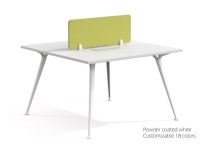 Bureau modulaire en métal personnalisable à deux places avec séparateur pour poste de travail en open space, moderne et économique