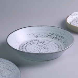 Fabrika fiyat seramik disk yemek toptan derin çanak yemek tabakları salata tabağı yaratıcı porselen akşam yemeği çorba tabağı