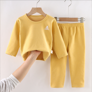 Fourniture directe par le fabricant d'ensembles de sous-vêtements thermiques pour enfants en <span class=keywords><strong>velours</strong></span> allemand de couleur unie, de vêtements pour la maison et de pyjamas sans couture - Product Image 6