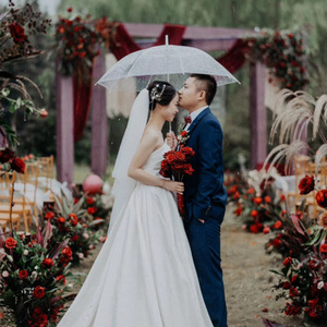 Transparent <b>Umbrella</b> 8 Ribs EVA Manual Lift Semi Automatic For Wedding Gift Advertising Students - Product Image 2