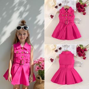 Nuovo Vestito Estivo Senza Maniche in Denim per Ragazze + Cintura, Abito Casual Dolce - Product Image 2