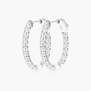 Premium Quality 925 <b>Silver</b> <b>Hoop</b> <b>Earrings</b> With Sparkling Moissanite Diamond Round Cut Designed For Women Elegant Fashion Jewelry - Product Image 3