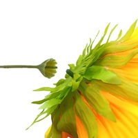 Arreglo Floral de Girasoles Artificiales de Seda de 3 Cabezas para Hogar y Hotel, Decoración de Sala de Estar, Accesorio para Fotos de Boda, Arte Floral
