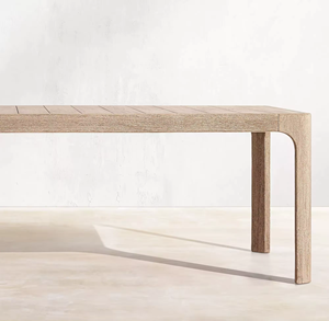 Hiện đại ngoài trời Vườn Gỗ Tếch rắn bàn ăn đặt cho khách sạn & biệt thự sử dụng chất lượng cao UV kháng thời tiết kháng - Product Image 4