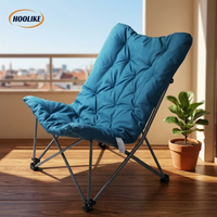 Chaise Saucer Pliante Rembourrée en Métal de Haute Qualité pour Extérieur, Confortable, Idéale pour le Camping, le Jardin, le Balcon, le Salon et la Cour