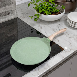 उच्च गुणवत्ता 10 इंच एल्यूमीनियम गैर-छड़ी कोटिंग पेंके साथ लकड़ी के हैंडल प्रेरण तल के साथ - Product Image 1