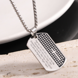 Collana con Croce Cristiana 'Non Ti Preoccupare, Io Sono con Te' per Donne e Uomini, in Acciaio Inossidabile con Versetto Biblico, Gioiello di Incoraggiamento - Product Image 5