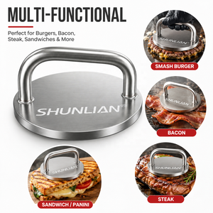 <span class=keywords><strong>Presse</strong></span> à <span class=keywords><strong>Smash</strong></span> <span class=keywords><strong>Burger</strong></span> Robuste en Acier Inoxydable, 1,64 kg, Compatible Lave-Vaisselle, pour Usage Commercial - Product Image 1