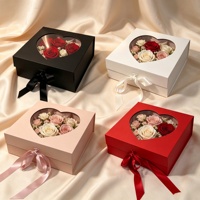 Coffret cadeau best-seller au design sophistiqué, boîte pliée avec ruban, ensemble cadeau, emballage cadeau d'anniversaire, boîte avec couvercle transparent