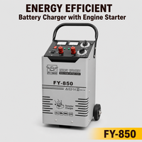 Chargeur de batterie rapide multifonction 12V/24V FY-850 avec pinces robustes pour démarrage de voiture et charge intégrée
