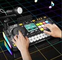 Lecteur de disques DJ pour enfants Multifonctionnel Bluetooth Simulation musicale Microphone jouable Bouton lumineux Jouet d'instrument pour bébé