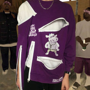 Felpa girocollo in cotone a maniche lunghe con stampa DiZNEW <span class=keywords><strong>felpe</strong></span> da <span class=keywords><strong>uomo</strong></span> felpa <span class=keywords><strong>viola</strong></span> - Product Image 5