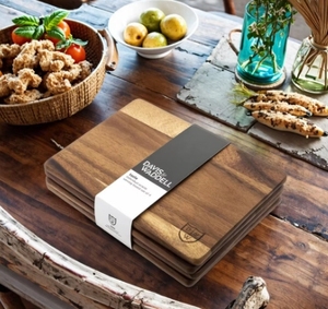 Bộ 4 thớt gỗ keo dày, có thể tùy chỉnh, khắc logo bằng laser, dụng cụ nhà bếp dùng để thái thịt & phục vụ - Product Image 5
