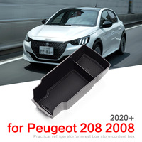 Pour Peugeot 2008/208 2021 Compatible Organiseur de console centrale Bac de rangement pour accoudoir Boîte de rangement imperméable Accessoires intérieurs