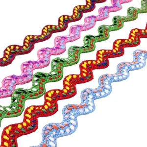 6mm 10mm colorful ric rac ribbon tape zig zag lace trimming ric rac trimming with colors dot 2 size for dress, bag