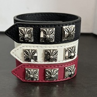 Gelang Kulit Vintage Chro Cross Pria Wanita, Dapat Disesuaikan, Lapis Perak, Paduan Tembaga, Fashion Retro, Grosir, Hadiah, Pesta