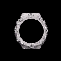 Montre GA2100 avec lunette en cuivre plaqué or, croix gothique, boîtier entièrement pavé de diamants Moissanite VVS, bijoux pour hommes