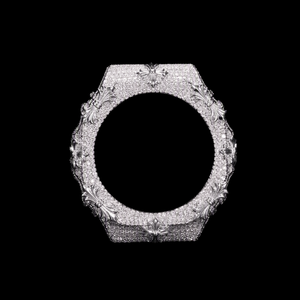 Montre GA2100 avec lunette en cuivre plaqué or, croix gothique, boîtier entièrement pavé de diamants Moissanite VVS, bijoux pour hommes - Product Image 4