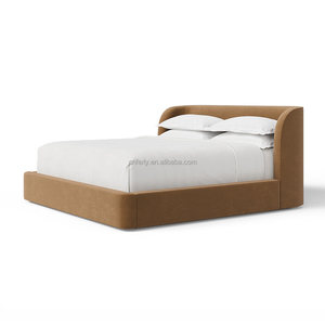 Ferly thiết kế mới nhất giường nhà khách sạn đồ nội thất phòng ngủ bọc Vua Kích thước vải bảng điều chỉnh nền tảng giường - Product Image 5