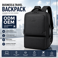 Ransel Laptop Pria Berkualitas Tinggi Tahan Lama Motif Geometris Logo Kustom Mahasiswa Bisnis Perjalanan Port USB Poliester