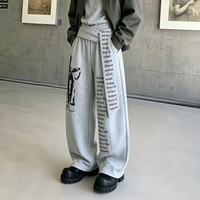 Pantalon large pour homme, style urbain vintage, avec logo personnalisé, imprimé lettres, à bretelles, coupe empilée, style Machete, pour la danse de rue