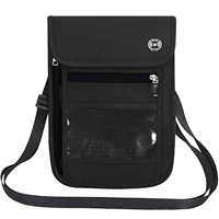 Personnalisé Voyage EMF RFID Blocage Du Signal Blindage Espèces Carte De Crédit Passeport Titulaire Cou Pochette Portefeuille Faraday Sac En Gros
