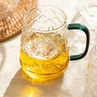 Bouilloire Vintage Begonia en Verre Borosilicate Haute Résistance, Grande Capacité 2L, Résistante à la Chaleur et au Froid, avec Couvercle