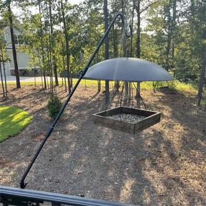 Support de mangeoire à oiseaux en métal TJ-031, durable, pour extérieur, support suspendu pour mangeoire et abreuvoir de jardin, forme arrondie petite - Product Image 2