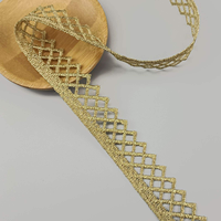 Vente chaude De Luxe Brodé Or Dentelle Métallique Dentelle Ruban pour Vêtements Jupe Décoration Accessoires BJDB83