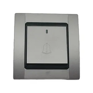 Cina prezzo di fabbrica Smart Home Hotel PC materiale interruttori elettrici 10A campanello per porte UK/BS Touch Panel interruttore a parete con luce di colore grigio