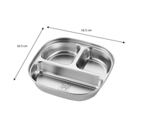 Boîte à lunch carrée Liyunda pour enfants, en acier inoxydable 304, écologique, avec compartiments, pour le contrôle des portions et la conservation des aliments, couvercle SS/PP