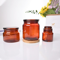 Vente en gros Récipient à bougie vide 100ml 300ml 500ml Pot à bougie en verre coloré de luxe avec couvercle en verre