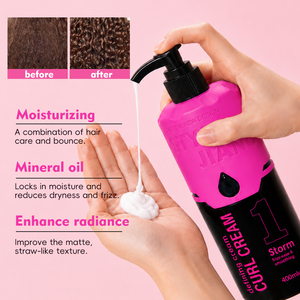 Crème Coiffante Définition Boucles Rose 400ml Anti-Frisottis Hydratante Brillance pour Cheveux Bouclés - Product Image 6