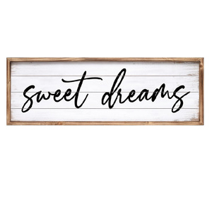 Décoration murale Sweet Dreams au-dessus du lit 42"X15" – Grande plaque murale pour <span class=keywords><strong>chambre</strong></span> à <span class=keywords><strong>coucher</strong></span>, panneau de <span class=keywords><strong>chambre</strong></span> style ferme, décor de <span class=keywords><strong>chambre</strong></span> d'amis encadré en bois - Product Image 1
