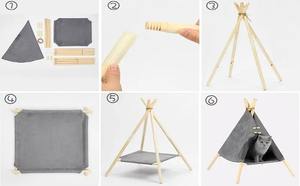 Tienda de lona blanca para mascotas, cama lavable y portátil, personalizada, nuevo diseño, venta al por mayor, para perro y gato - Product Image 5