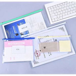 แผ่นซิปใส PVC คุณภาพสูง ขนาด A4-A8 B4-B5 5 สี คละแบบ ซองใส่เอกสาร บิล ใบเสร็จ ซองใส่ดินสอ - Product Image 3