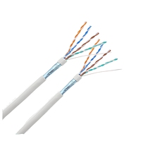 Cable de Red FTP Cat5e con Blindaje Simple, 4 Pares, F/UTP, con Cable de Drenaje 24AWG para Cableado Interior