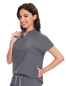 Conjuntos <span class=keywords><strong>de</strong></span> Uniformes Médicos para <span class=keywords><strong>Mujer</strong></span> al por Mayor con Logotipo Personalizado: Blusas <span class=keywords><strong>y</strong></span> Pantalones Elásticos <span class=keywords><strong>de</strong></span> Spandex para Enfermería <span class=keywords><strong>y</strong></span> Hospital - Product Image 3