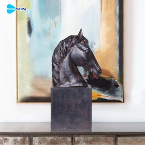 घर के सजावट टेबल गहने कांस्य पशु हैंडक्राफ्ट्स कास्टिंग मॉडल घोड़े की सिर प्रतिमा - Product Image 4