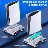 Station de charge double P-5 d'usine, chargeur multifonctionnel, socle avec ventilateurs de refroidissement pour PS5 DE/HUD