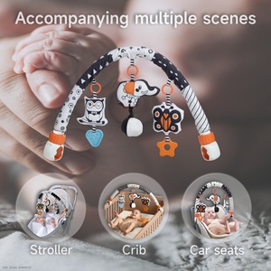 Tumama Kids Travel Activity Arch Toys Black and <strong>White</strong> High Contrast Education Toy Baby Stuffed <strong>Elephant</strong> Hanging Teeth Rattle - Product Image 5