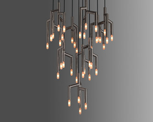 Lámpara de Techo Moderna YH de 10 Luces, Diseño Ovalado Colgante, Estilo Contemporáneo para Comedor, Escaleras Circulares - Product Image 2