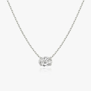 14Kゴールドリアルオーバルダイヤモンドペンダントネックレスジュエリーレディース - Product Image 2