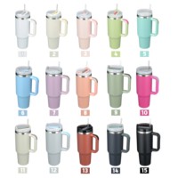 Mug de voyage personnalisé avec logo, 40 oz, en acier inoxydable à double paroi isolé sous vide, avec couvercle anti-fuite et paille